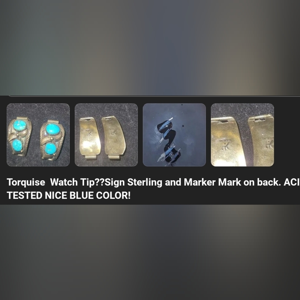 Sterling Silver ,Turquoise Watch Tips For TATETAG